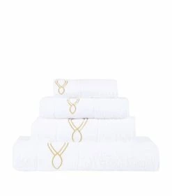 Cheapest ❤️ Abyss & Habidecor Décor Gold Trim Bath Towel 70cm x 140cm 108 GOLD Towels ❤️